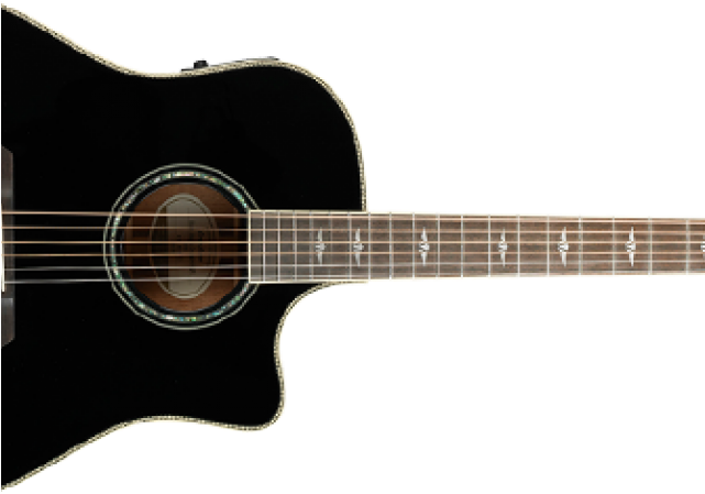 Black Fender Acoustic Guitar (640x480), Png Download