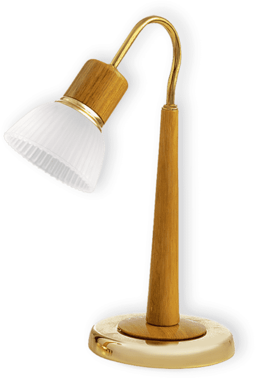 Lampara Velador Mesa Madera Roble Fija Con Tulipa De - Lamp (1024x1024), Png Download