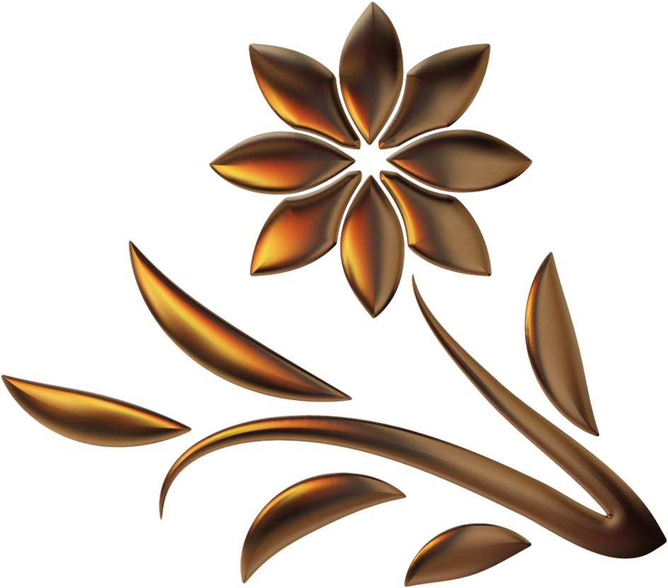 Golden Flower Png - Transparent Background Golden Flower Png (1024x910), Png Download