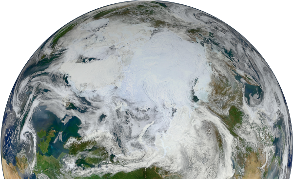 Real Pictures Of North Pole From Space (700x367), Png Download
