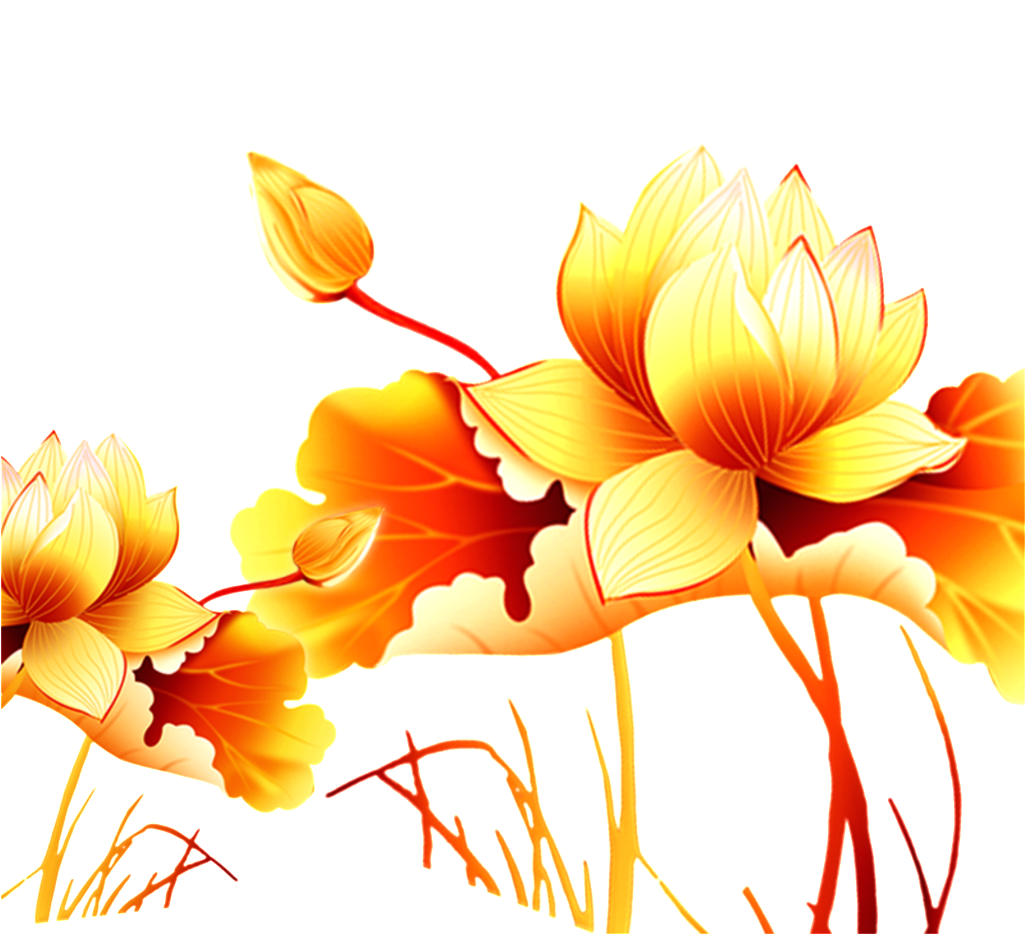 Golden Flower Enamel Decorative Element - 新年 图片 (1024x1024), Png Download