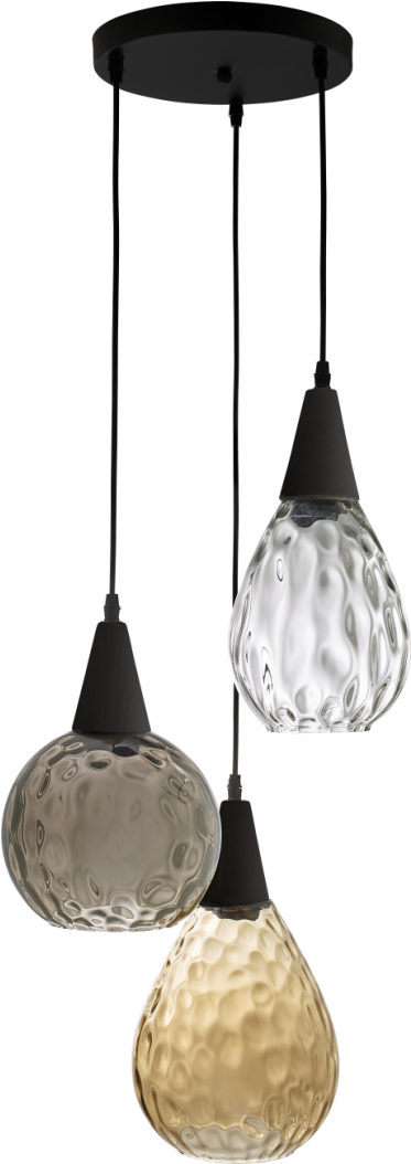 Lámpara De Techo De Vidrio Tricolor - Lamparas Suspension (413x1300), Png Download