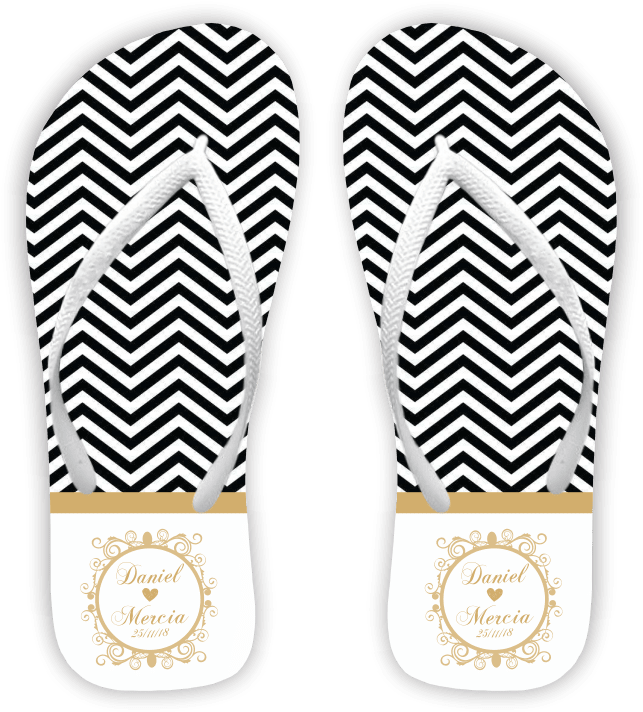Chinelo Casamento Zig Zag Com Monograma - Sew Dress Bag (684x751), Png Download