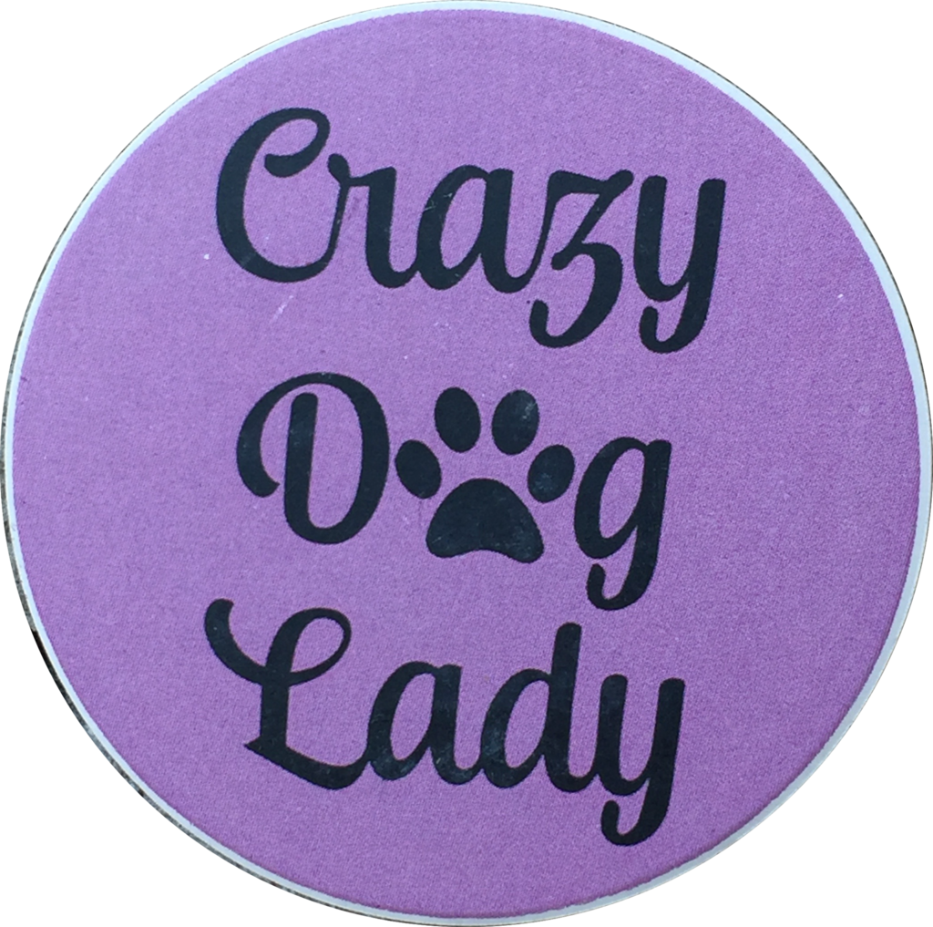 Crazy Dog Lady Paw Print Auto Car Coaster Absorbent - Crazy Dog Lady Pink Car Auto Coaster Absorbent Stone (1024x1017), Png Download