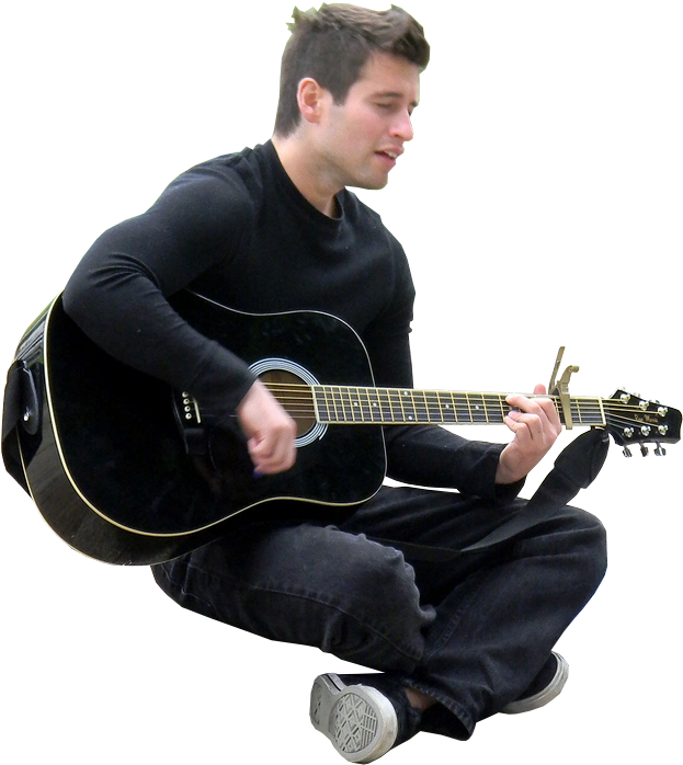 Com Chica Guitarra, Siluetas De Personas, Figuras Humanas, - Personasentada Png (746x825), Png Download
