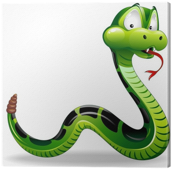 Serpente Cartoon Green Snake Cartoon Vector Canvas - Cartoon Dragon Snake (400x400), Png Download