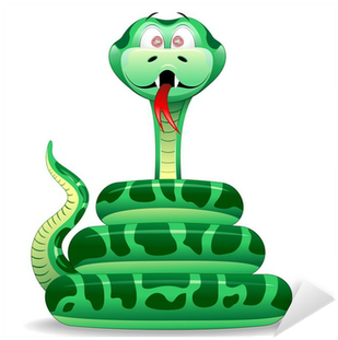 Serpente Cartoon Green Snake Cartoon 2 Vector Sticker - Serpiente Verde Dibujo (400x400), Png Download