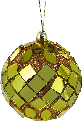 Esfera Navideña Con Espejos - Esferas Navideñas Doradas Png (475x475), Png Download