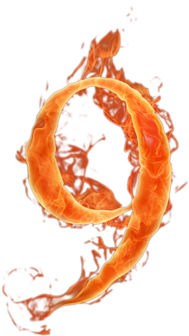 Alfabeto Hecho Con Fuego - Fire Numbers Png (318x500), Png Download