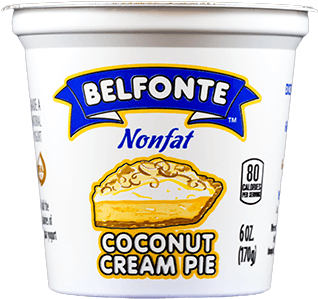 Coconut Cream Pie Nonfat Yogurt - Belfonte Ice Cream, Premium, Cookie Dough - 1 Pt (490x300), Png Download