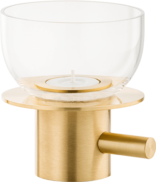 Tealight, Ø 10 Cm - Fritz Hansen - Tea Light Holder, Brass / Glass, Ø 10 (1600x1840), Png Download