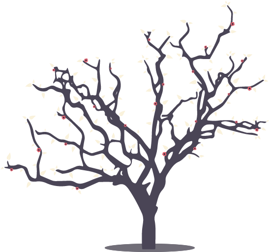 Dying Tree Black And White (555x519), Png Download