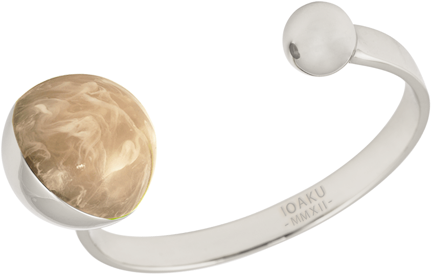 Ioaku The Planet Bracelet Silver Light Brown Preorder - Silver (1000x880), Png Download