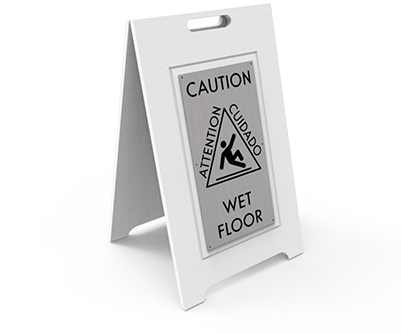 White Wet Floor Sign - Arete Caution Wet Floor Sign, Gold (400x400), Png Download