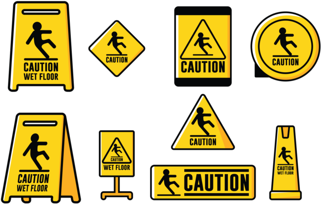 Vector Sign Caution Wet Foor - Icon (700x490), Png Download