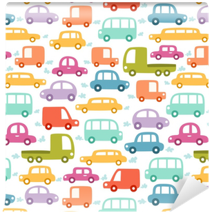 Papel De Parede Padrão De Carros De Desenhos Animados - Cartoon Car Pattern (400x400), Png Download