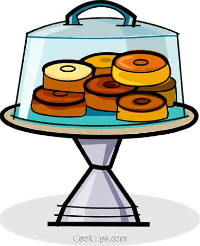 Donuts In A Display Case Royalty Free Vector Clip Art - Food Covered Clip Art (389x480), Png Download