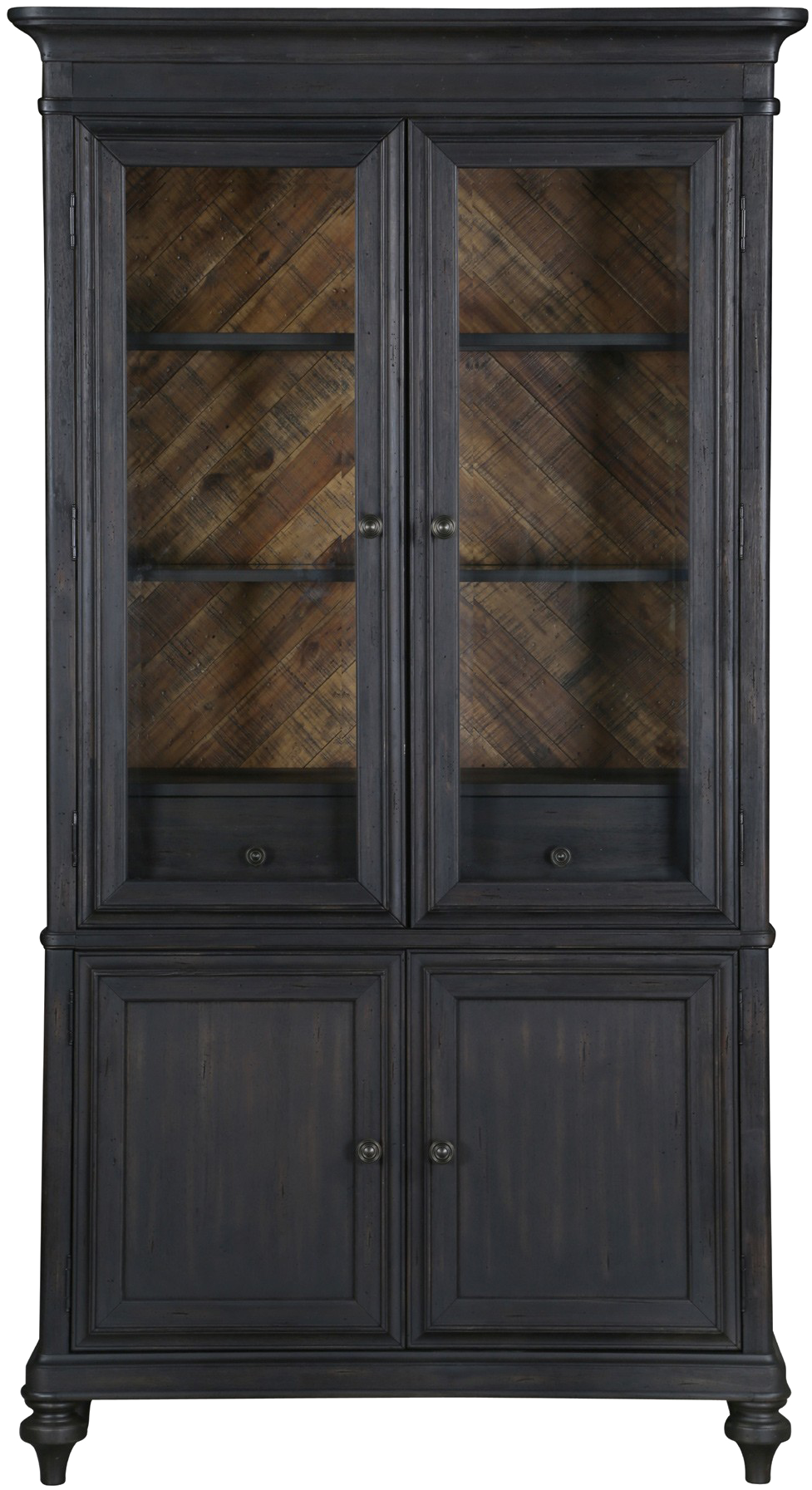 Curio Cabinet Png Picture - Magnussen Barnhardt Modern French Black Wood Curio (1200x2000), Png Download