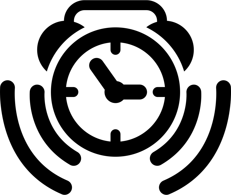 Alarm Clock Ringing Symbol - Transparent White Line Alarm Clock Png (980x826), Png Download