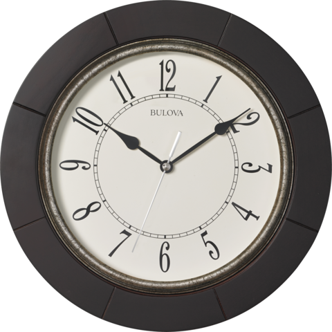 Espresso - Espresso - C4256 - Espresso Wall Clock - Bulova Deco Wall Clock In Espresso (480x480), Png Download