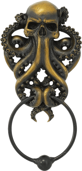 Skeletal Octopus Door Knocker - Pacific Giftware 11924 Decorative Octopus Skull Monster (555x555), Png Download