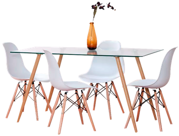 Mesa Comedor Set Fisher 1 4 Sillas - Dining Room (385x385), Png Download