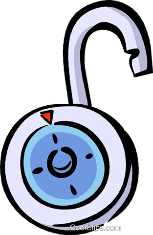 Combination Lock Royalty Free Vector Clip Art Illustration - Combination Lock Transparent Clip Art (313x480), Png Download