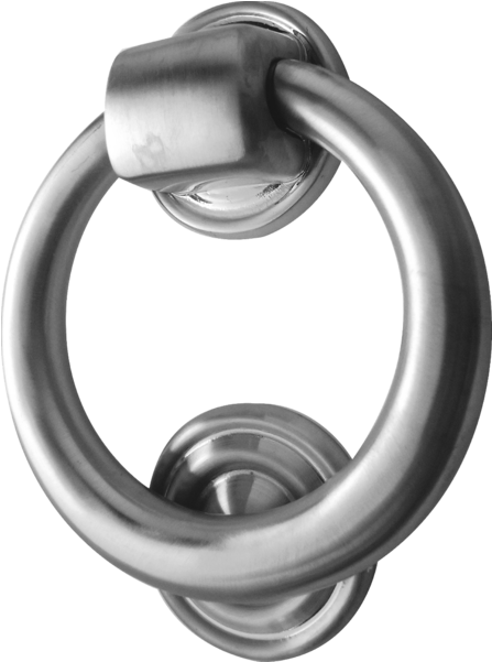 102mm Ring Door Knocker Satin Chrome 600 - Door Knocker (600x600), Png Download