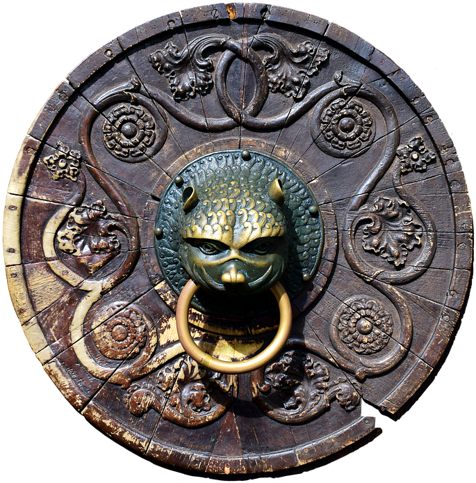 Wood Doorknocker Door - Door (1280x853), Png Download