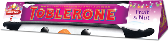 Toblerone Fruit Nut Christmas - Toblerone Fruit & Nut (568x212), Png Download