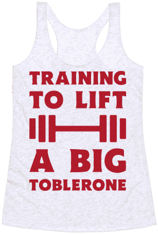 Training To Lift A Big Toblerone Racerback Tank Top - Hoodie (484x484), Png Download