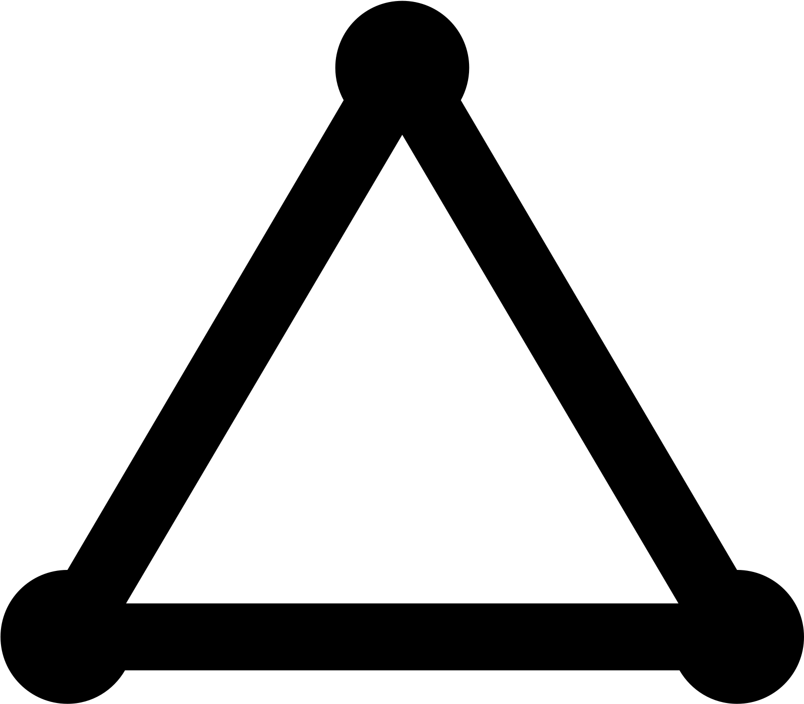 The Image Is Of A Shape That Has Three Sides - Triangle Icon Png (1600x1600), Png Download