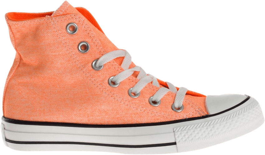 Chuck Taylor All Star Hi Top 'washed Neon Orange' - Suede (850x498), Png Download