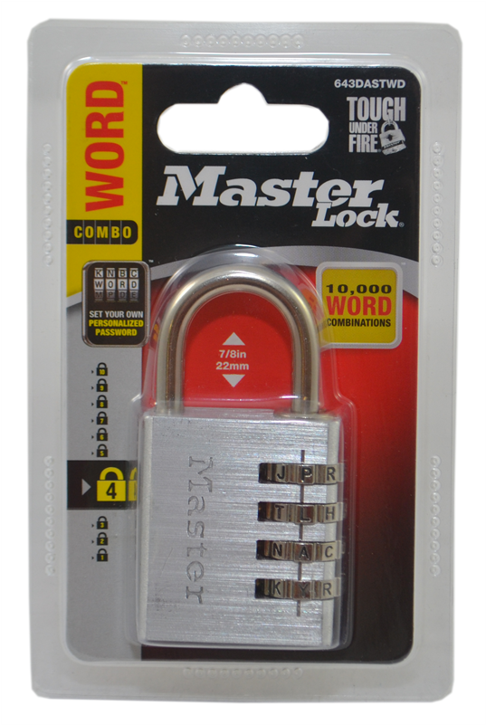 Master Lock 40mm Set Your Own Word Combination Padlock - Master Lock 40mm Word Padlock (800x800), Png Download