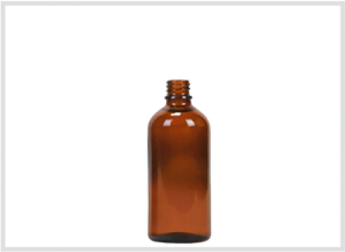 Amber Glass Essential Oil Bottle 100ml, Din18 - Bottle (500x383), Png Download
