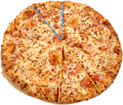 This Pizza Is Representing Vertical Angles - Physical Change Before And After (490x421), Png Download