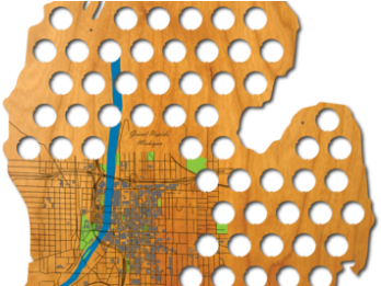 Beer Cap Maps Grand Rapids Giveaway - Common Fig (470x260), Png Download