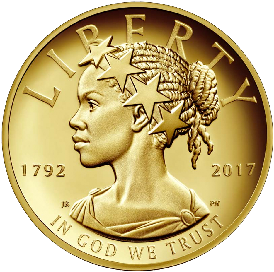 Lady Liberty 1oz Goldcoin 2017 Motif - Lady Liberty Coin 2017 (1000x1000), Png Download