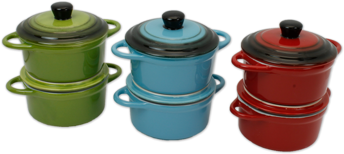 Proctor Silex Set Of 2 Round Covered Ceramic Casserole (700x334), Png Download