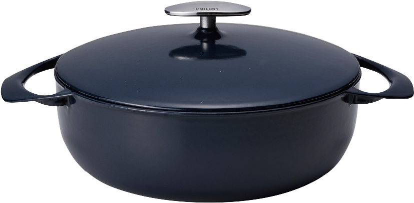 Casserole Shallow Type 24 Cm【navy】 - Niigata越品【越品】キャセロール浅型 ネイビー (940x640), Png Download