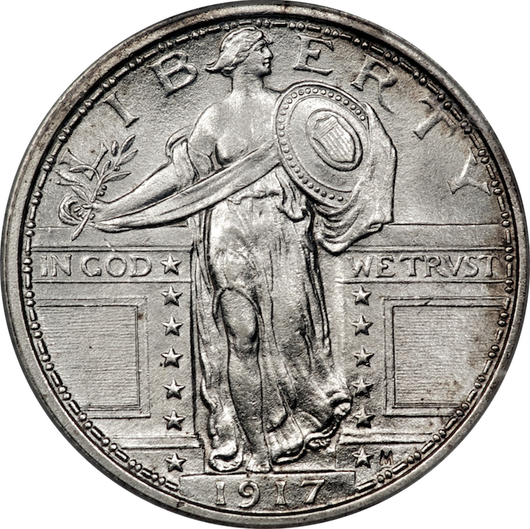 Standing Liberty Quarter 1917 Type1 Obverse - 25 Центов Сша 1920 (750x748), Png Download