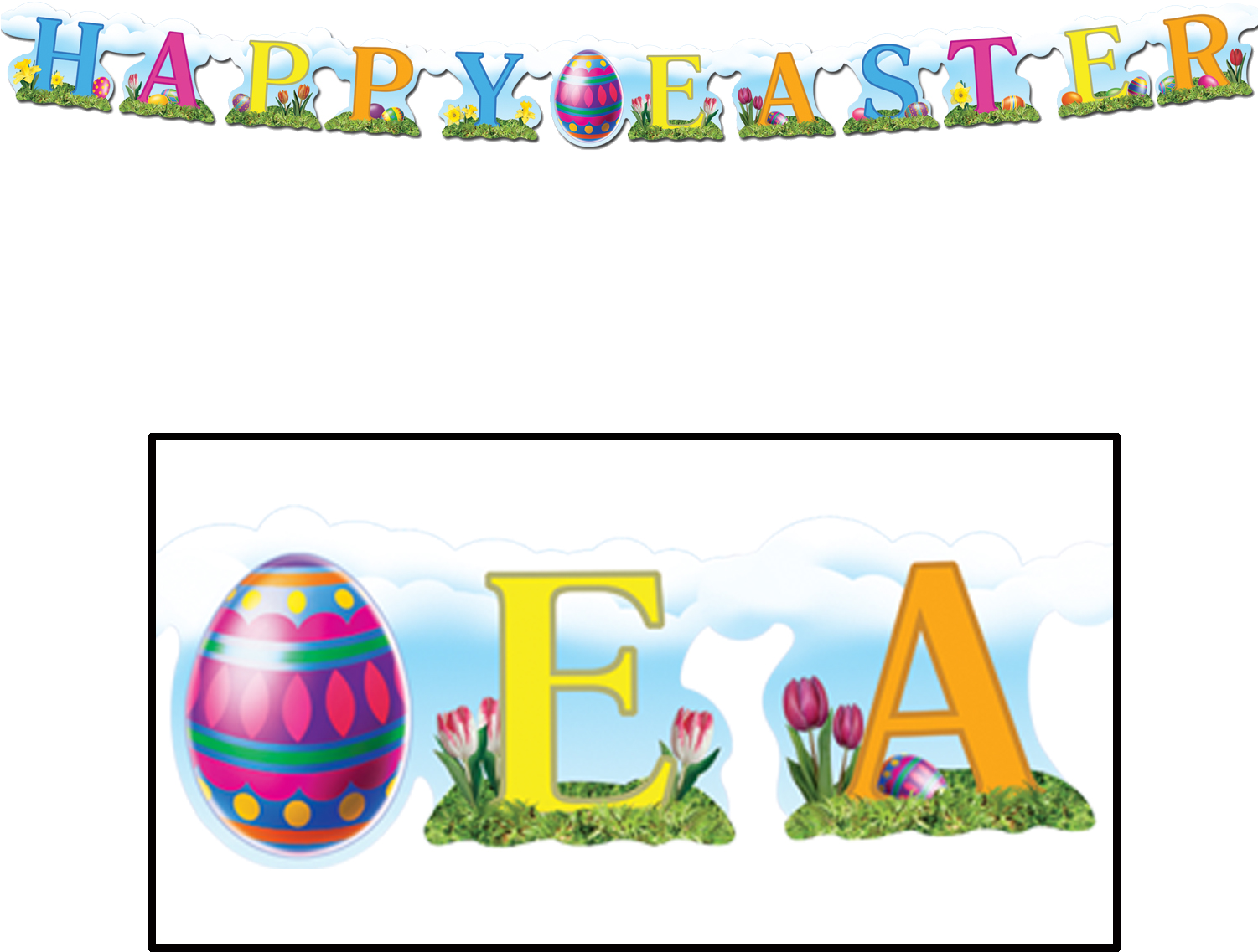 Happy Easter Streamer - Happy Easter With Egg Banner Streamer (1500x1500), Png Download
