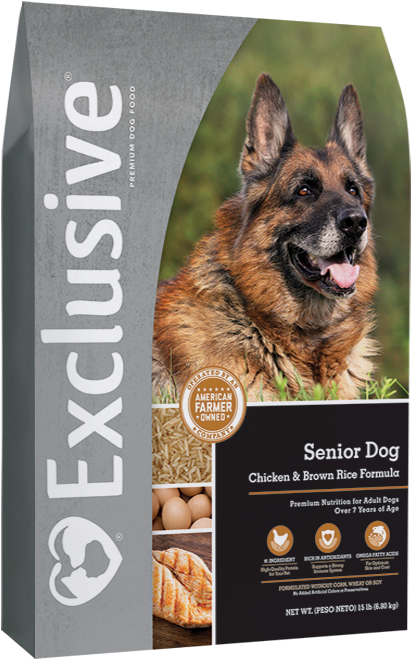 Exclusive Senior Dog Chicken & Brown Rice Formula - Exclusive Senior Dog Food (500x676), Png Download