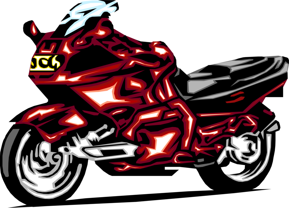 Vector Illustration Of Motorcycle Or Motorbike Motor - Clip Art (971x700), Png Download