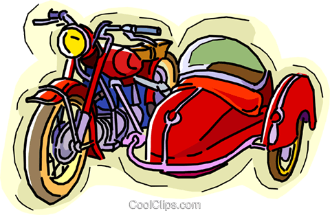 Motorcycle With Sidecar Royalty Free Vector Clip Art - Clip Art (480x313), Png Download