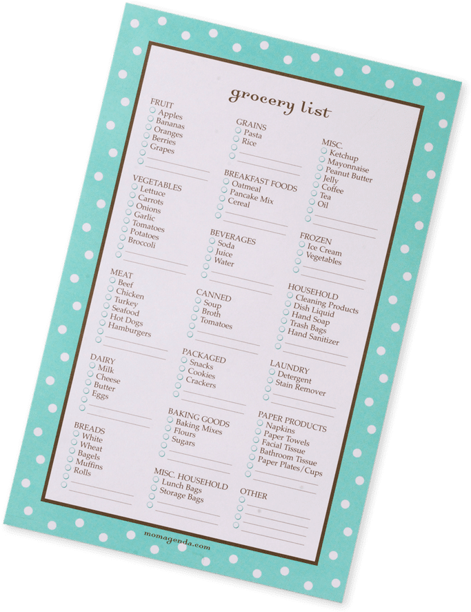 Grocery List Pad - Shopping List (900x900), Png Download