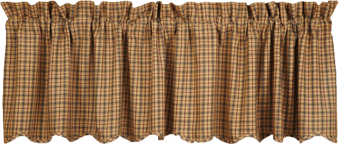 Vhc Brands Millsboro Valance Scalloped Lined Plaids - Vhc Brands Millsboro Scalloped Lined 72'' Curtain Valance, (1200x1200), Png Download