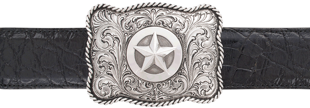 Silver King Scalloped Star With Rope Edge 1 1/2" Trophy - Rope (1000x349), Png Download