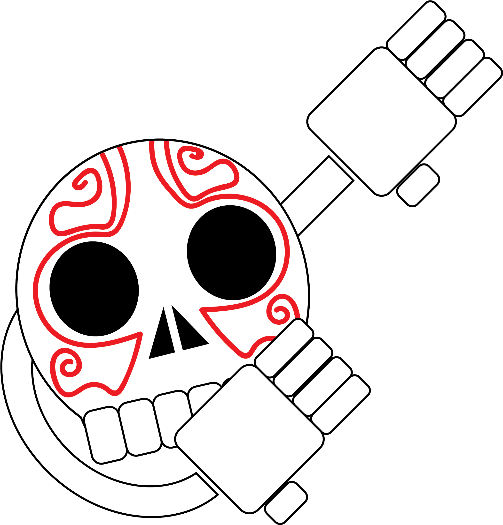 Dabbing Skull - Skull (2224x2295), Png Download