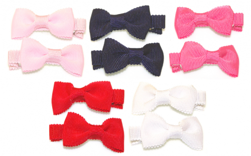 Scalloped Edge Grosgrain Bow Clips - Grosgrain (500x500), Png Download